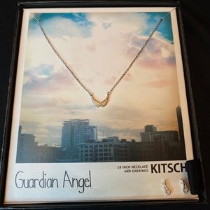 KITSCH Guardian Angel Necklace & Earrings Set